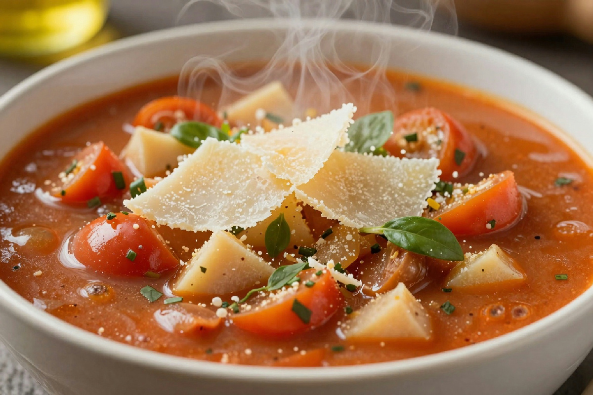 Aggiungere una crosta di parmigiano al minestrone per creare un'esperienza gustativa indimenticabile